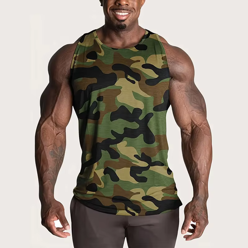 Gilet de Fitness de Camouflage pour homme musculaire, T-shirt sans manches respirant à séchage rapide, débardeur de Sport décontracté quotidien d'été