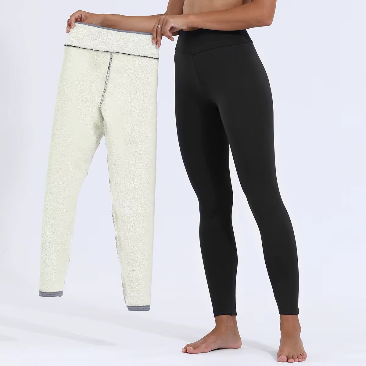 Legging taille haute sans couture avec sourire en agneau pour femme, optique, thermique, collants chauds, pantalon isolé, mode féminine, hiver,hiver vêtements femme hiver,collant polaire femme,vêtemen