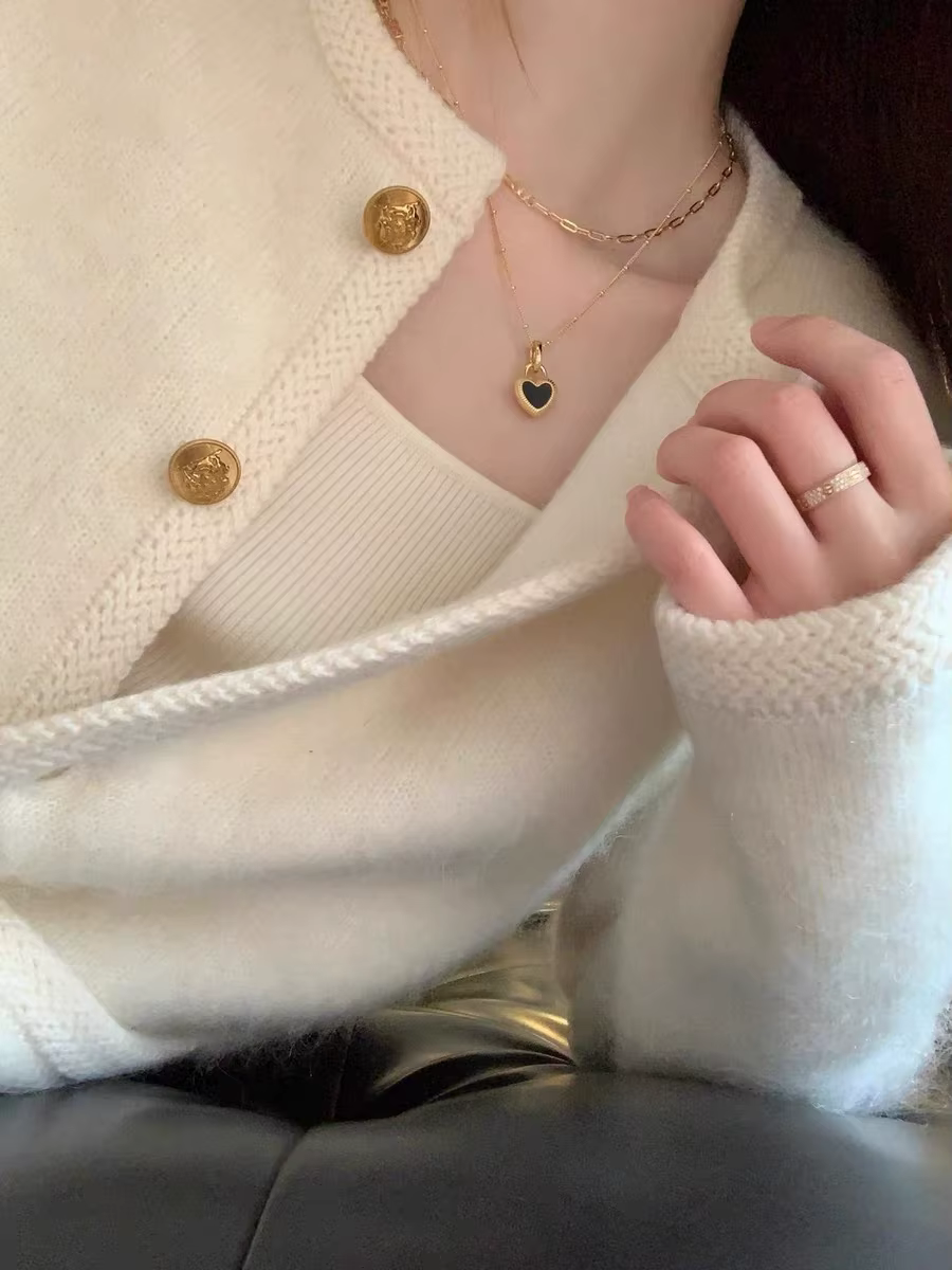 Cardigan à col rond pour femme