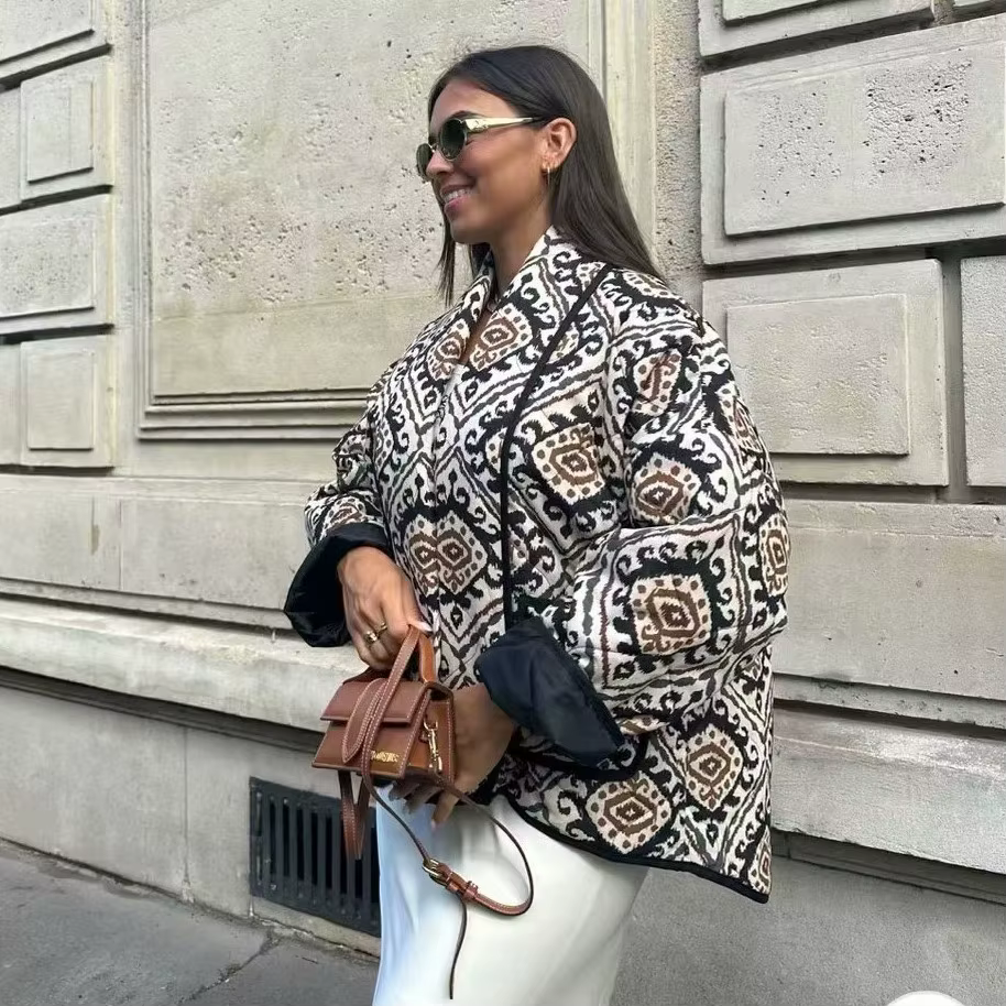 Cardigan ample en coton imprimé