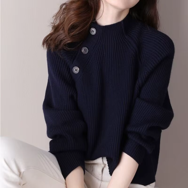 Pull marron à col roulé pour femme