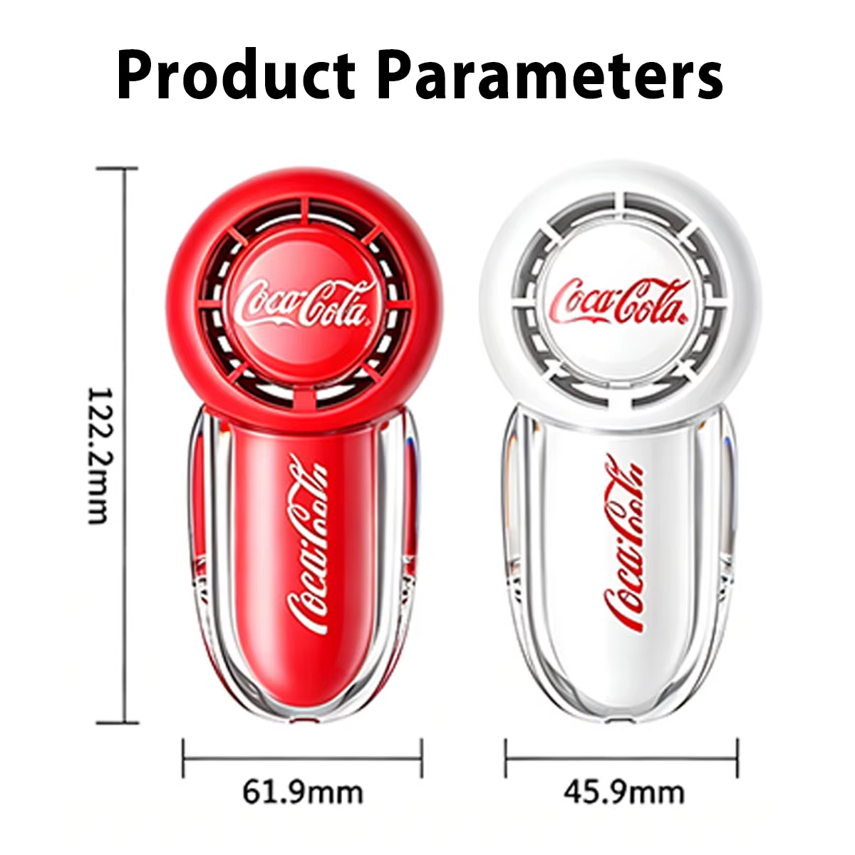 Mini ventilateur portatif Coca-Cola, ventilateur de poche rechargeable par USB 2000mAh, vent super puissant, 3 vitesses, longue durée de vie de la batterie, pour les voyages en plein air
