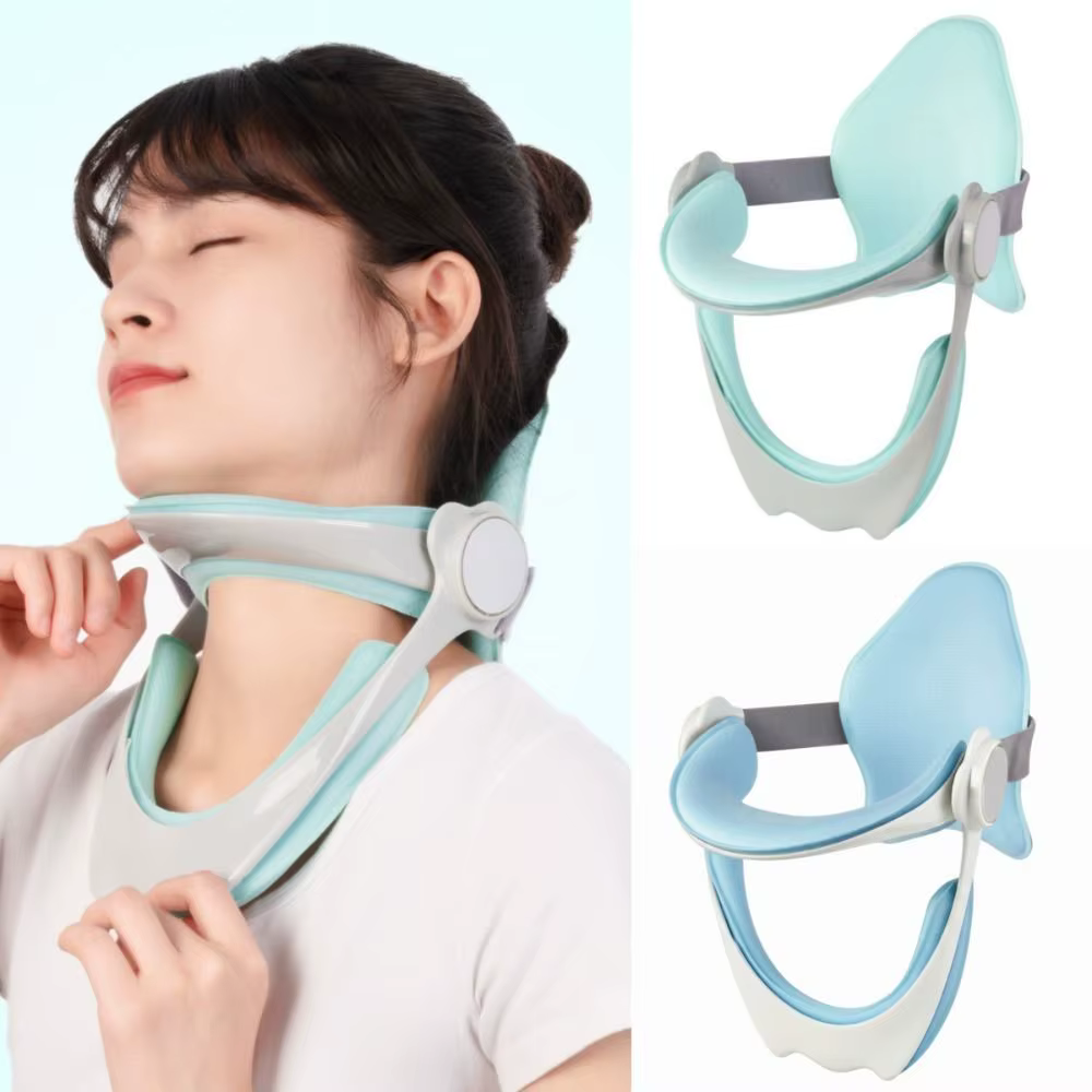 Support de cou respirant et réglable, design ergonomique confortable, attelle cervicale soulageant la pression, stabilisant le cou, ceinture de fixation