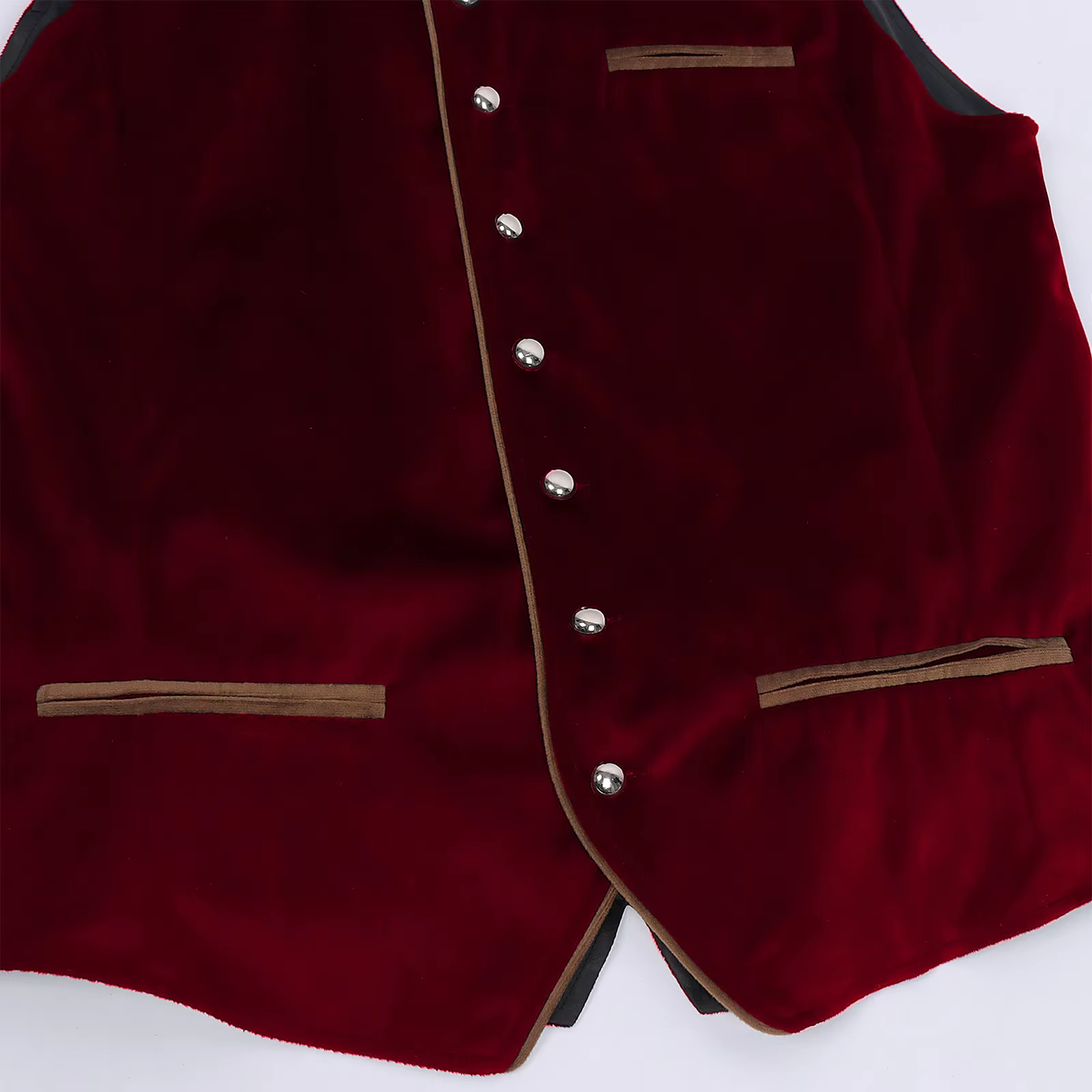 Gilet de costume en velours médiéval pour hommes, veste classique à simple boutonnage pour Halloween, pour banquet, gilet d'Oktoberfest pour hommes