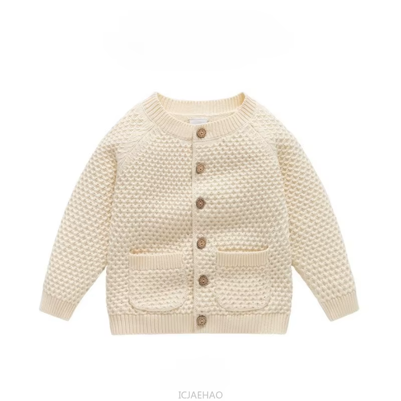 Pull en tricot pour garçons, veste pour enfants, Cardigan à col rond, tenue décontractée, Style Simple, Costumes assortis, automne et hiver, 2025