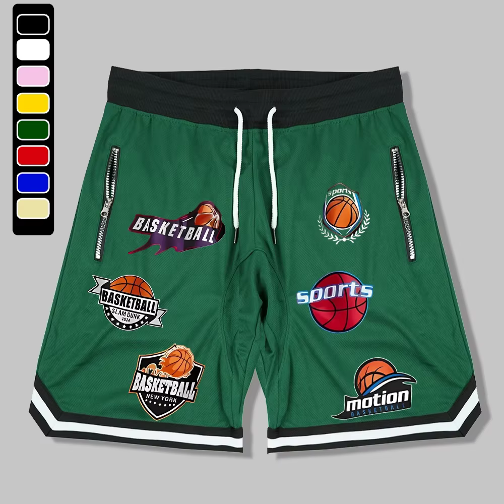 Short de basket-ball en maille pour hommes, ample, à séchage rapide, pour entraînement sportif, jogging d'été, pantalon court respirant décontracté