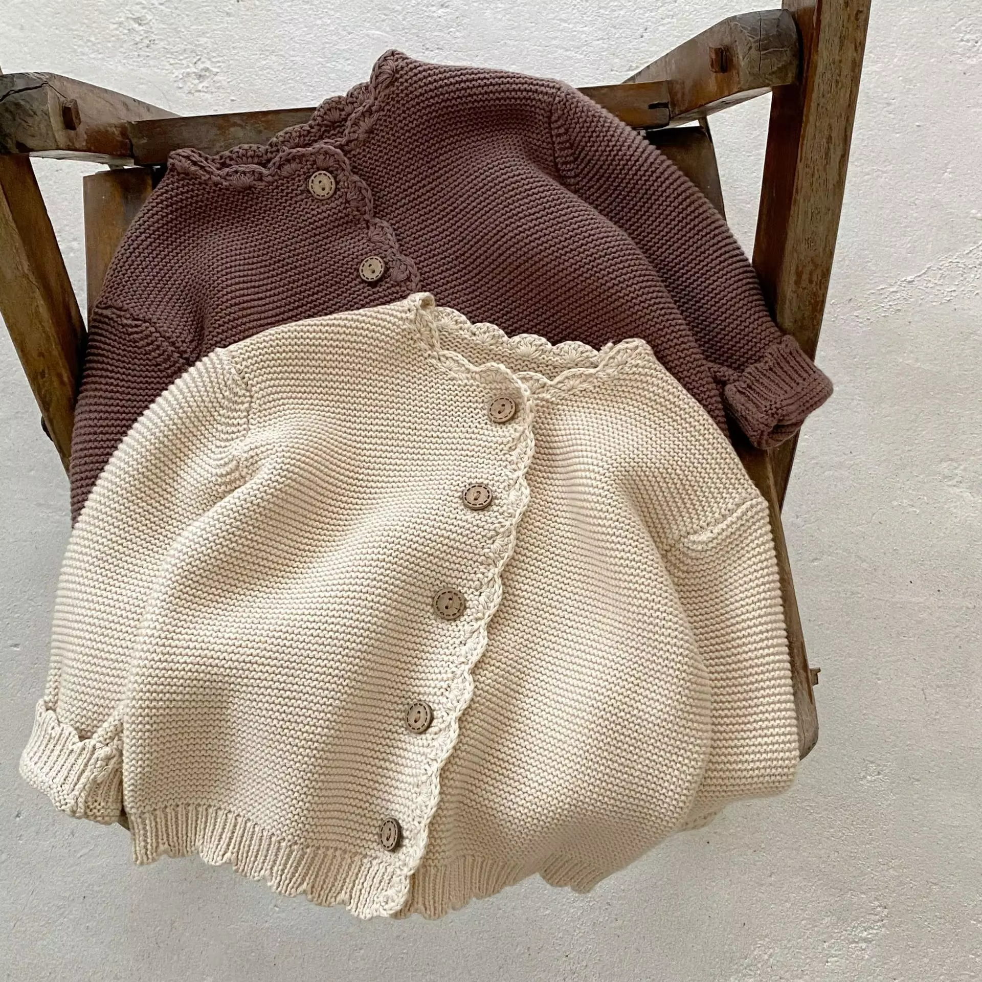Cardigan d'automne pour bébé – Manteau pull en tricot à manches longues pour garçons et filles |   Veste polyvalente à col rond pour bébé fille, Cardigan d'hiver