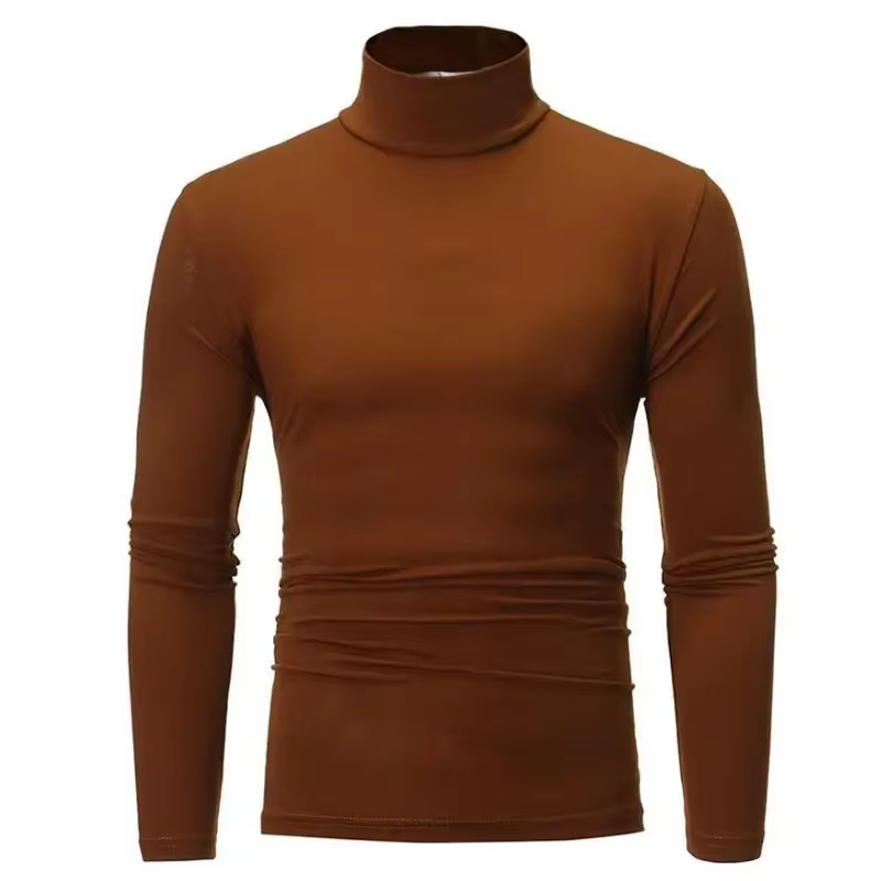 Sous-vêtements thermiques hauts hommes vêtements d'hiver chemise thermique automne hommes collants d'hiver col haut mince coupe ajustée T-shirt à manches longues