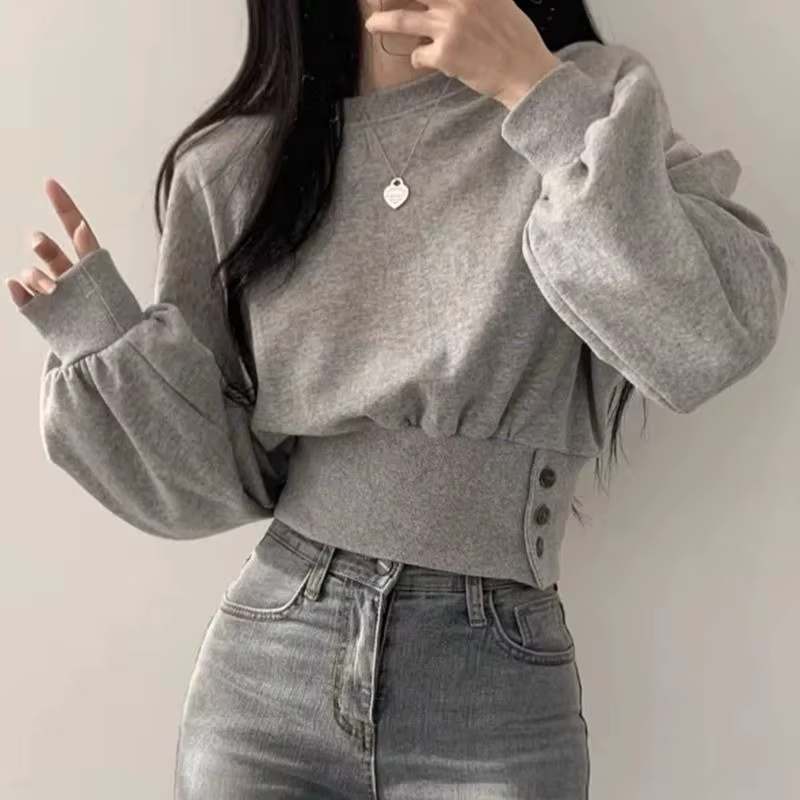 Pull uni pour femme, haut esthétique basique