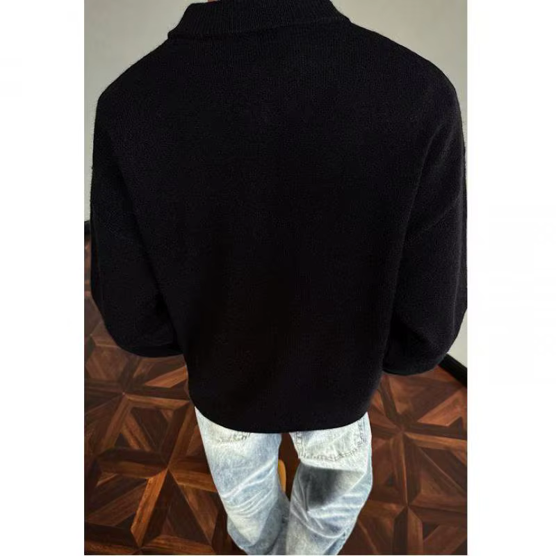 Pull en maille à col rond classique pour homme, couleur unie, pull-over, printemps, automne, streetwear décontracté, haut, M-XXXL
