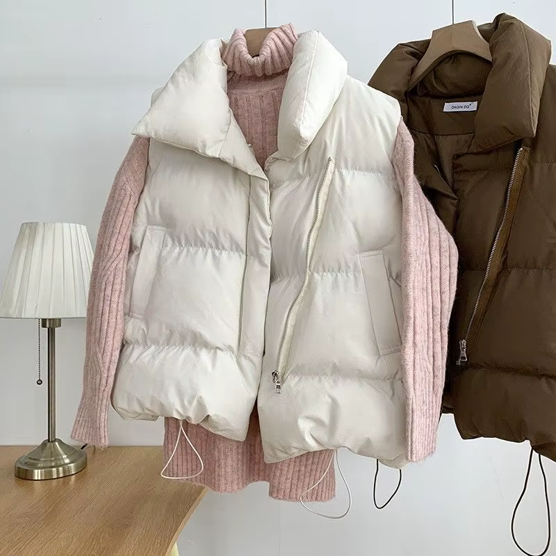 2025 vers le bas coton gilet femmes automne hiver court ample
