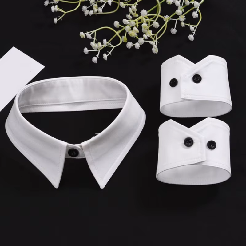 Faux col pour filles, manchettes simples pour femmes, décorations jupe pull, manchettes blanches pour femmes, fournitures