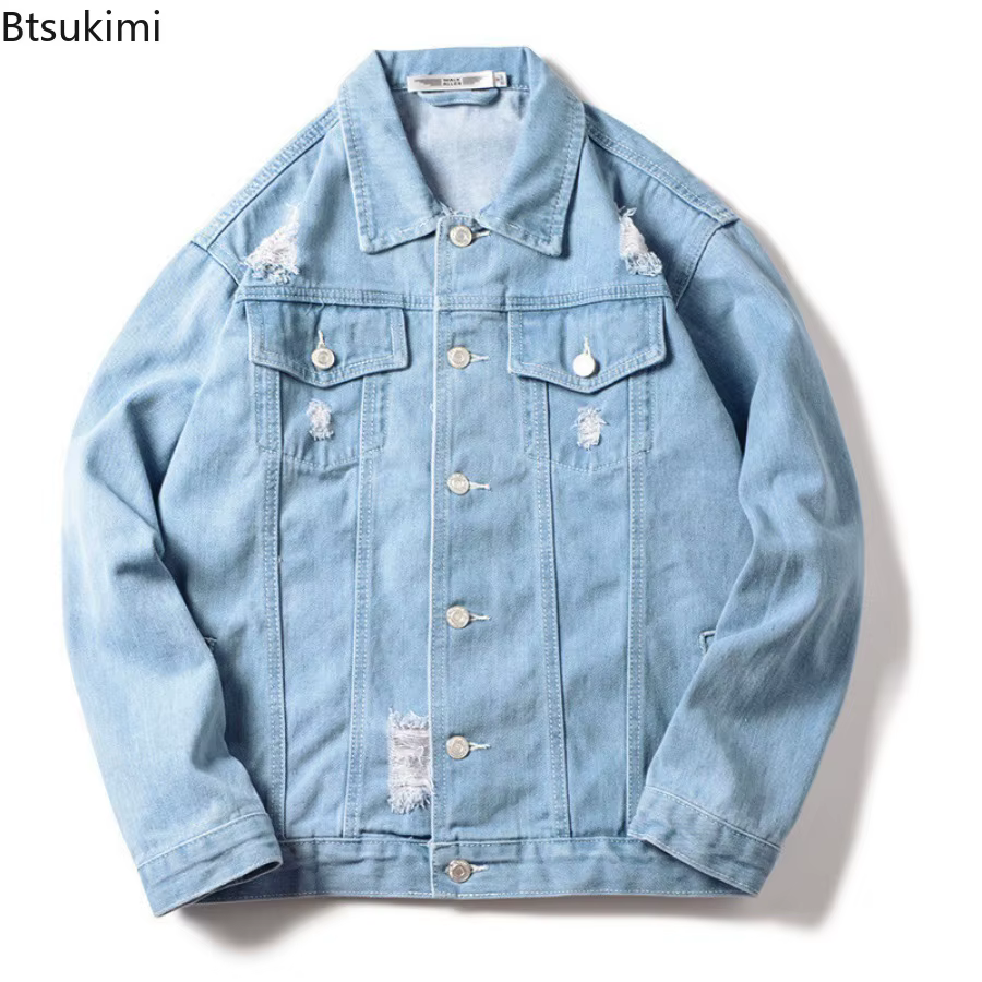 Nouveaux hommes Vintage Denim vestes printemps automne beau ample décontracté vêtements de travail veste mode haute rue classique Jean manteaux mâle