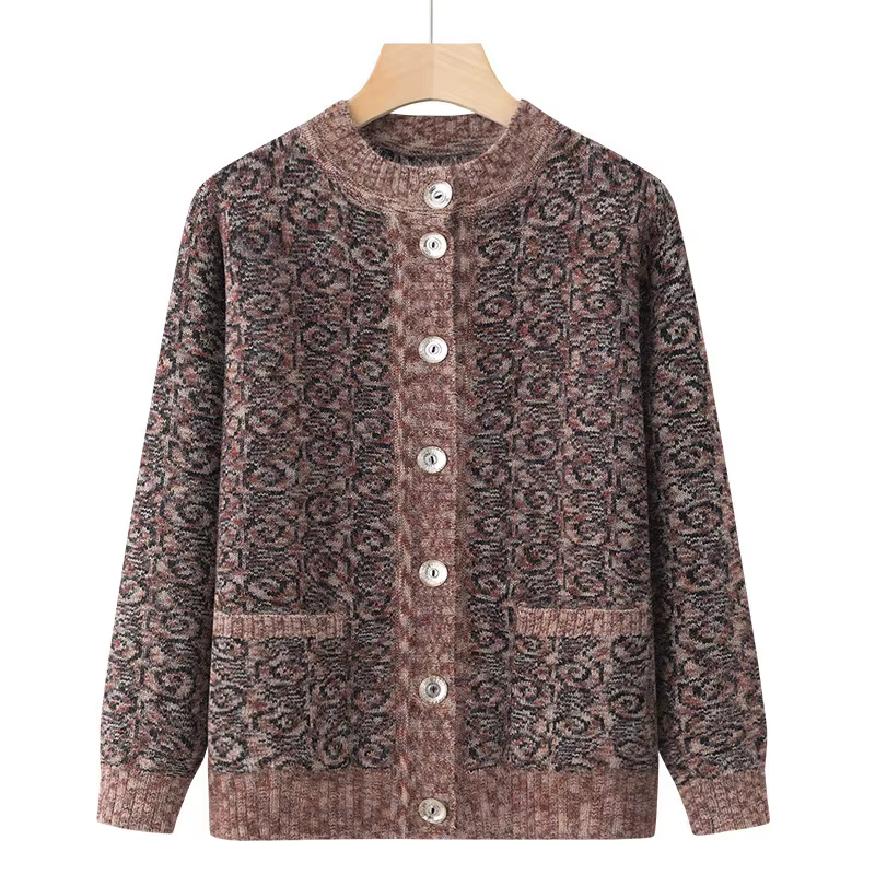 Grandma's adt-Pull en tricot épais à manches longues pour femmes