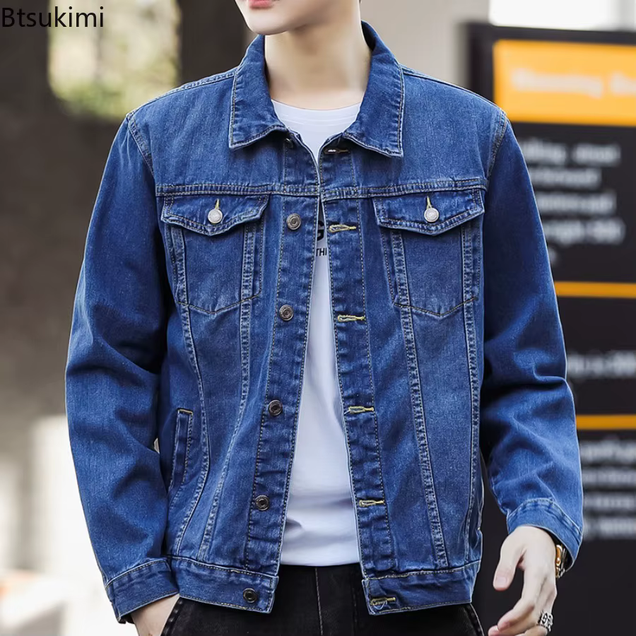Blousons en jean 2026 pour hommes – Nouvelle collection décontractée multi-poches, style cargo, manteaux en jean pour motards, vêtements masculins tendance, grandes tailles jusqu'au 5XL
