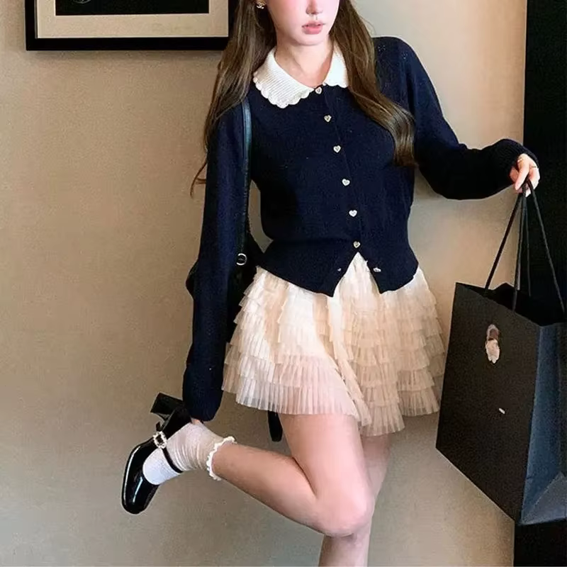 Pull à col de couleurs contrastées pour femme
