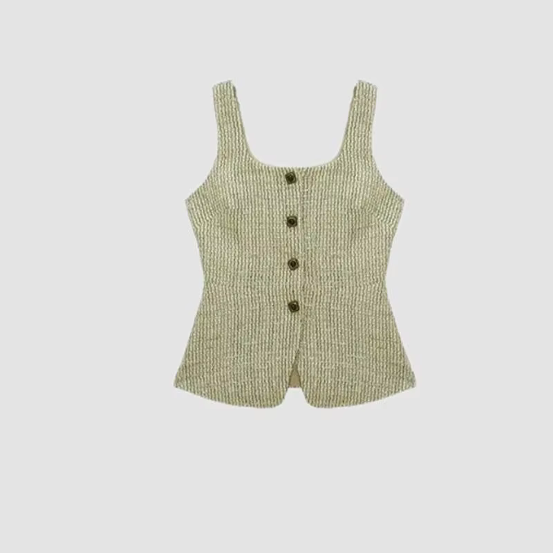 Gilet de mode française pour femmes, haut rétro Slim polyvalent sans manches