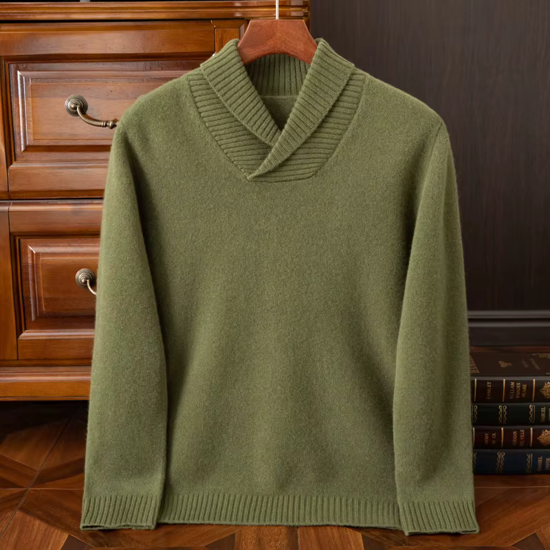 Pull à col rond pour hommes, chemise à bascule en tricot de cachemire, 100% laine Pure, ample, couleur unie, pull Jacquard décontracté