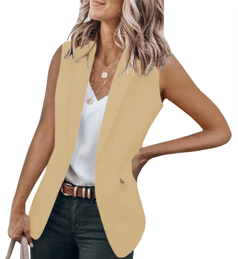 Gilet Blazer sans manches pour femmes