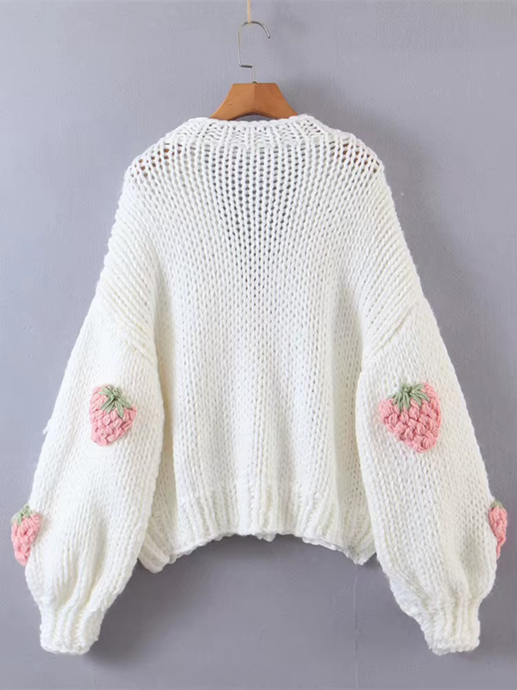 Pull tricoté à col en V pour femme