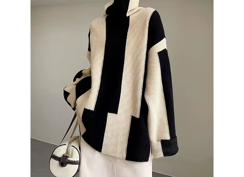 2025 pull à col roulé femmes automne et hiver nouveau vêtement extérieur ample Style paresseux mode épaissi