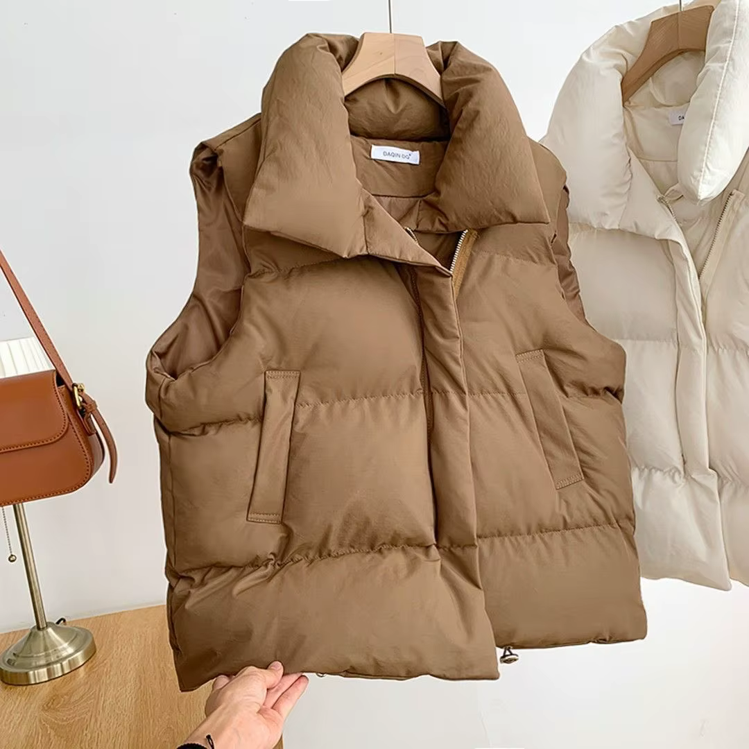 2025 vers le bas coton gilet femmes automne hiver court ample