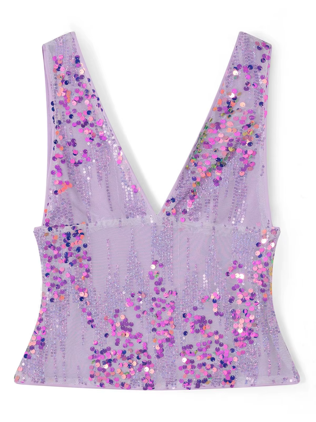 Femmes paillettes gilet sans manches col en V dos nu débardeurs Sexy rétro chemises été
