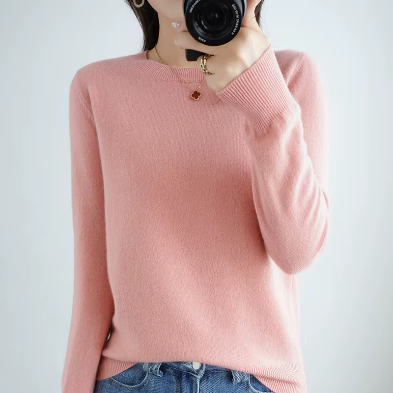 Pull fin à col rond pour femme, haut tricoté décontracté, sous-couche courte, à la mode, 18 couleurs, automne et hiver occasions spéciales