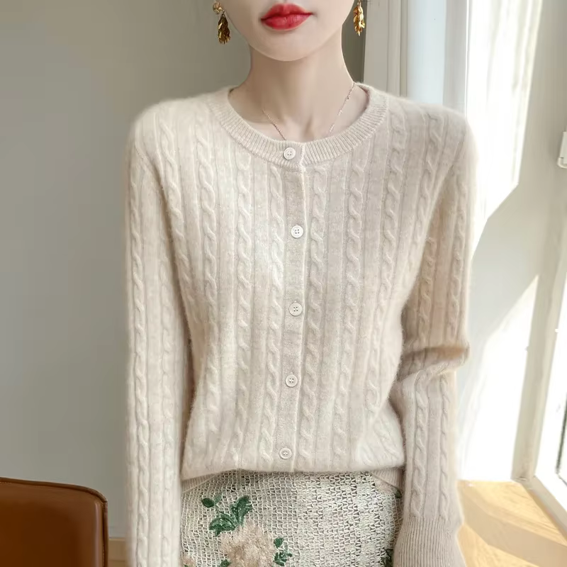 Pull tricoté à col rond pour femme