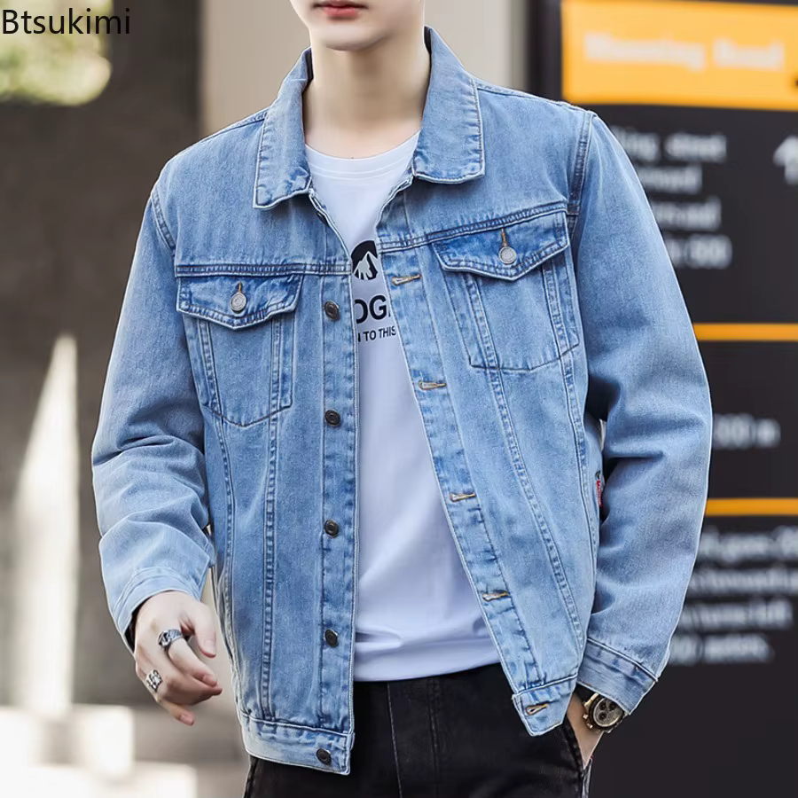Blousons en jean 2026 pour hommes – Nouvelle collection décontractée multi-poches, style cargo, manteaux en jean pour motards, vêtements masculins tendance, grandes tailles jusqu'au 5XL