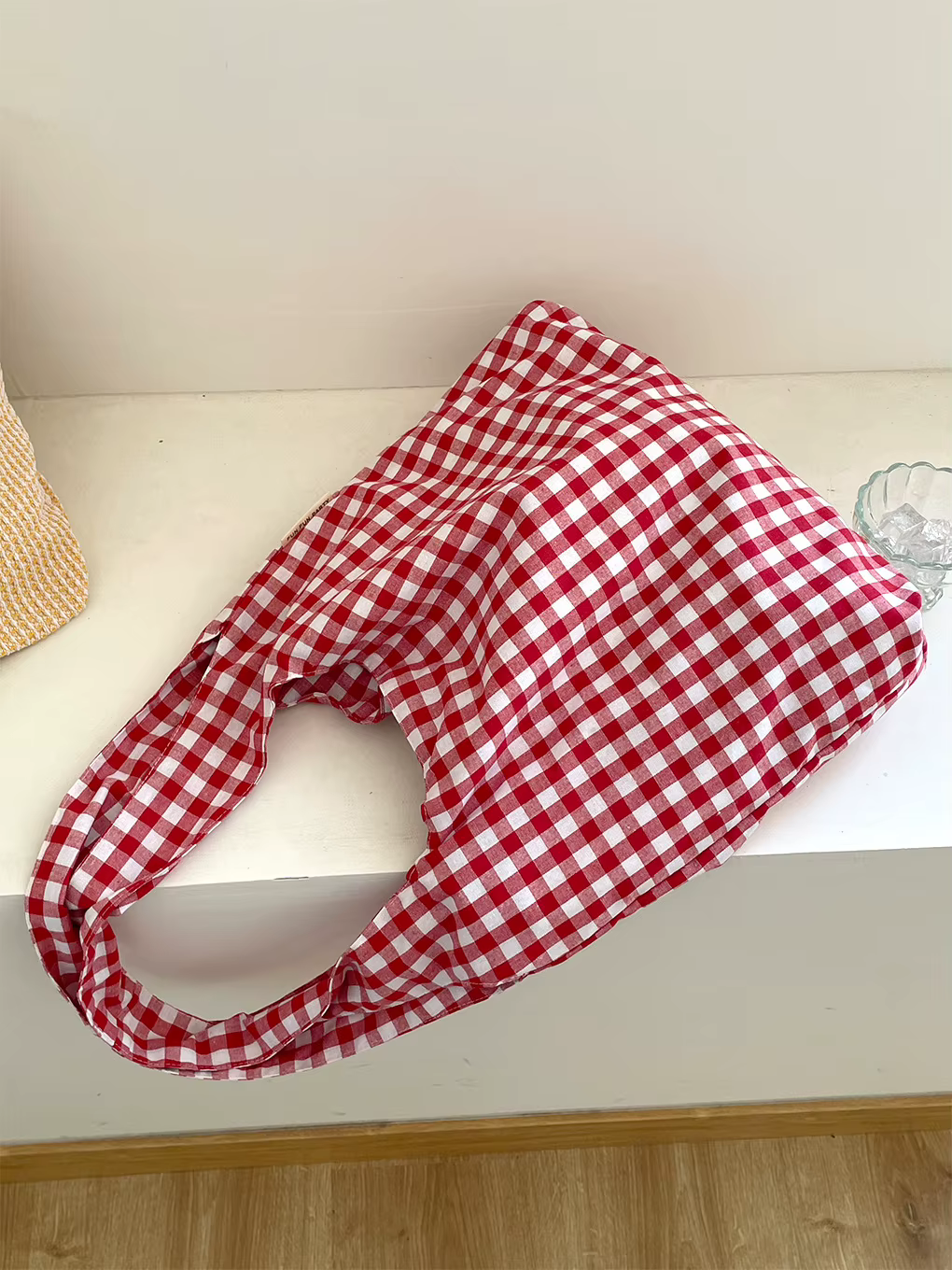 Sac à provisions réutilisable de grande capacité pour femmes, sacs à carreaux vintage, grill en coton, fourre-tout de livre d'écolières, sacs à main émaillés pour femmes