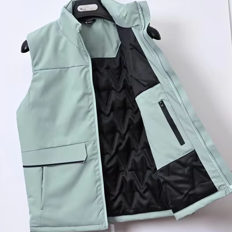 Gilet personnalisé avec logo, gilet zippé à col montant en softshell avec logo DIY, idéal pour la randonnée, la pêche, les vêtements publicitaires