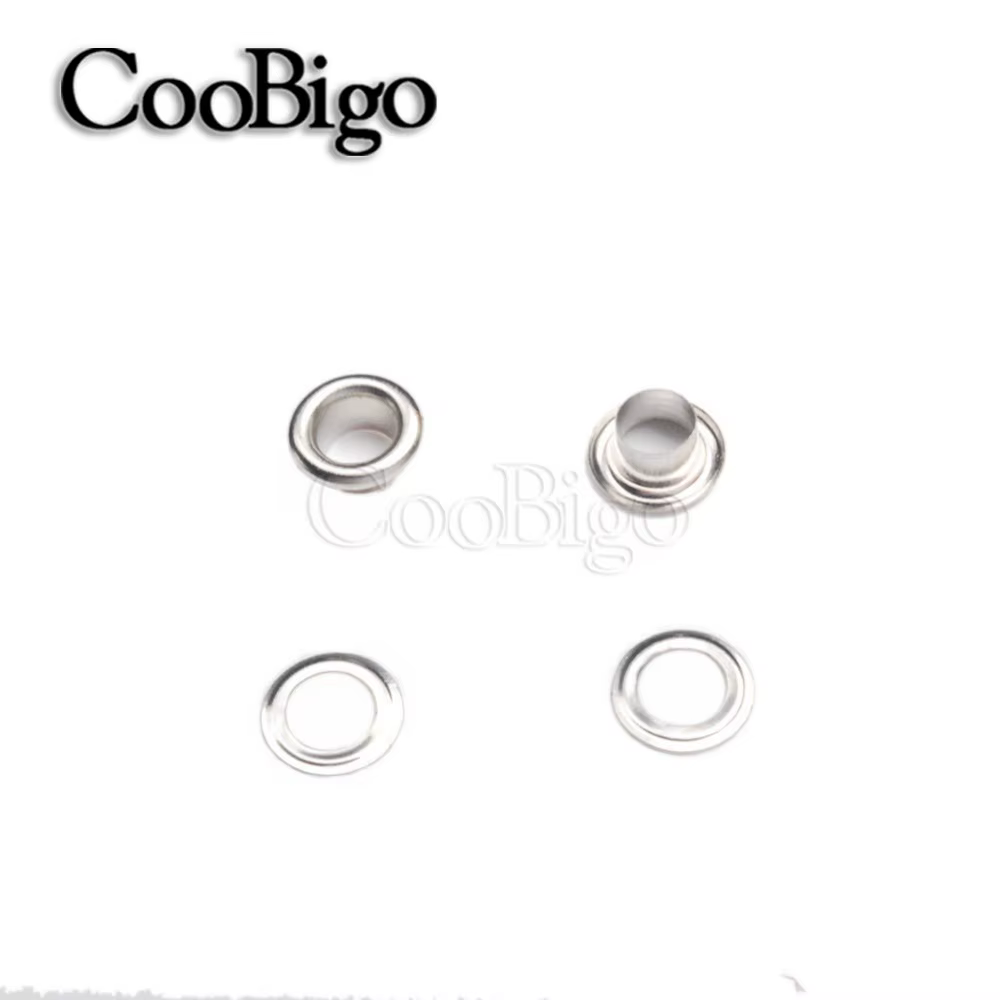 Kit d'anneaux à œillets en métal, 100 ensembles, pour vêtements, toile, accessoires de couture, argent 2mm 3mm 4mm 5mm 6mm 8mm 10mm 12mm 14mm 17mm