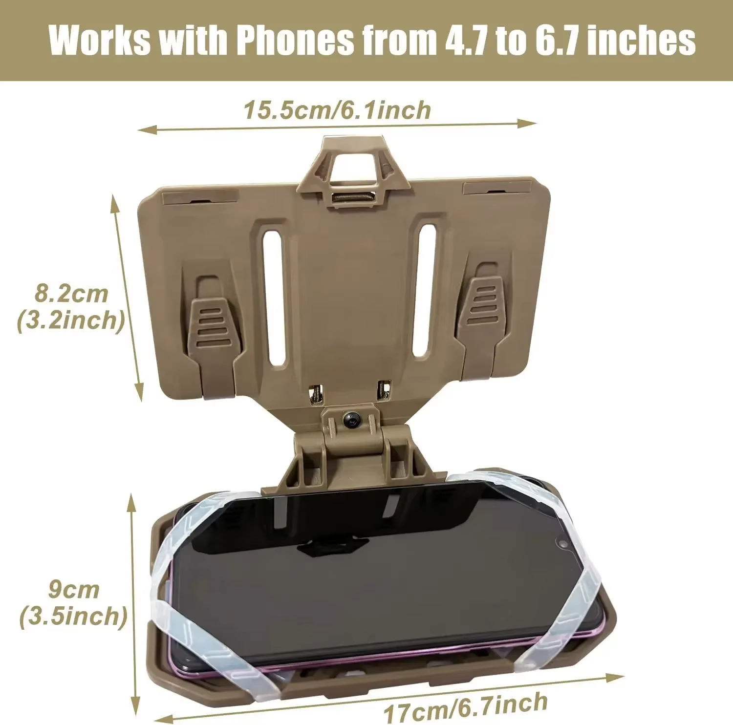 Nouveau support de téléphone pour gilet tactique, plaque de téléphone portable pliable, support Molle pour écran 4.7 "-6.7"