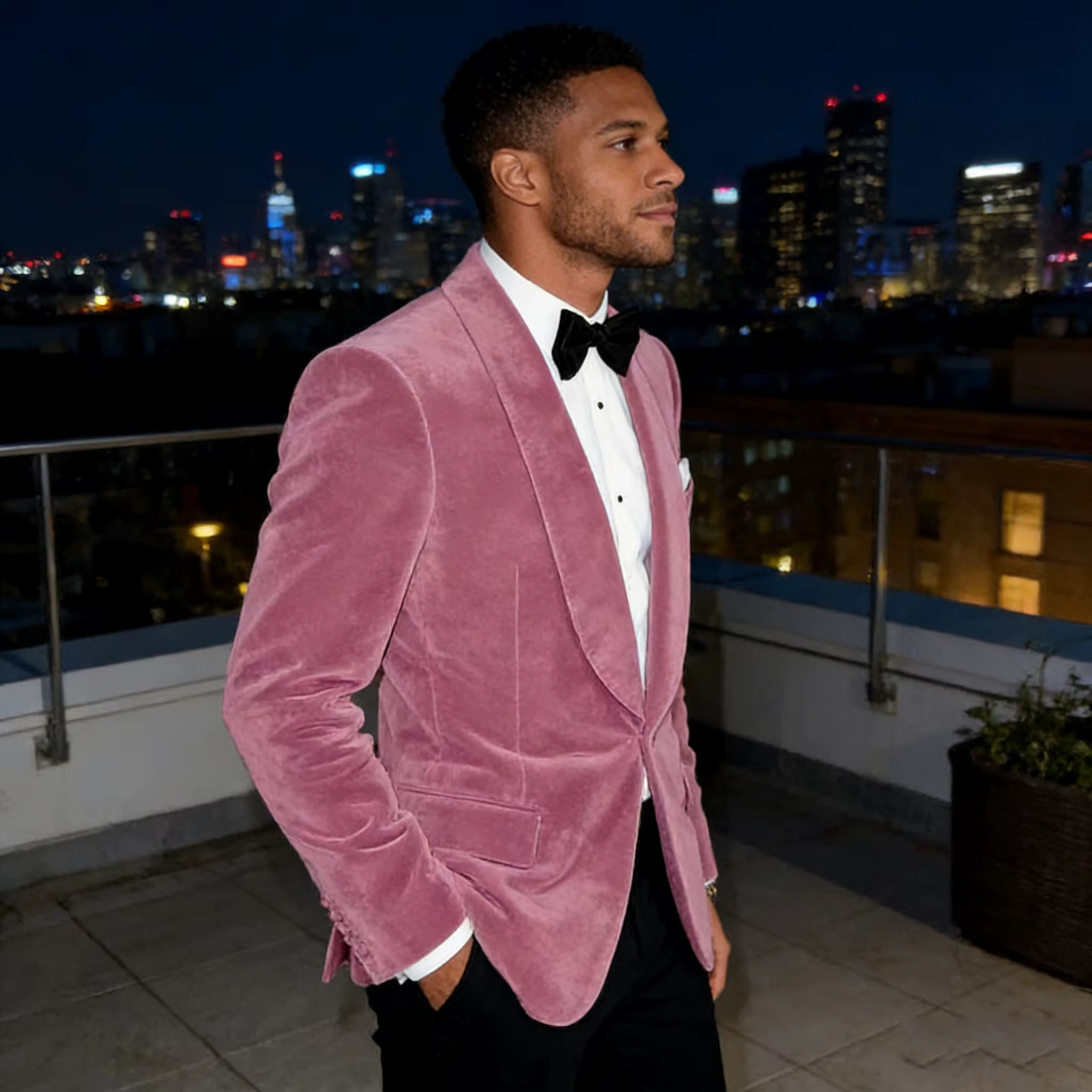 Veste de Costume Homme en Velours Vintage, Coupe Slim, Un Bouton, Col Relevé, Blazer Tendance pour Mariage, Bal de Promo, Garçon d'Honneur, Smoking Élégant pour Homme – Nouveauté Tendance