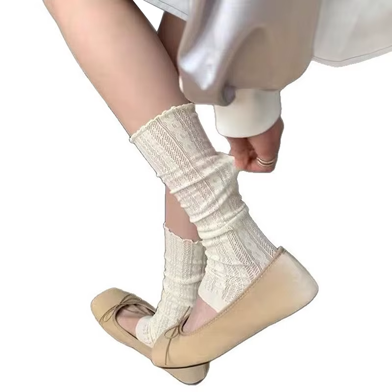 Leggings en dentelle style ballet, chauffe-jambes en maille, chaussettes Kawaii Lolita pour femmes et filles, manchons de bottes, chaussettes fines d'été, couvre-manchettes tricotés