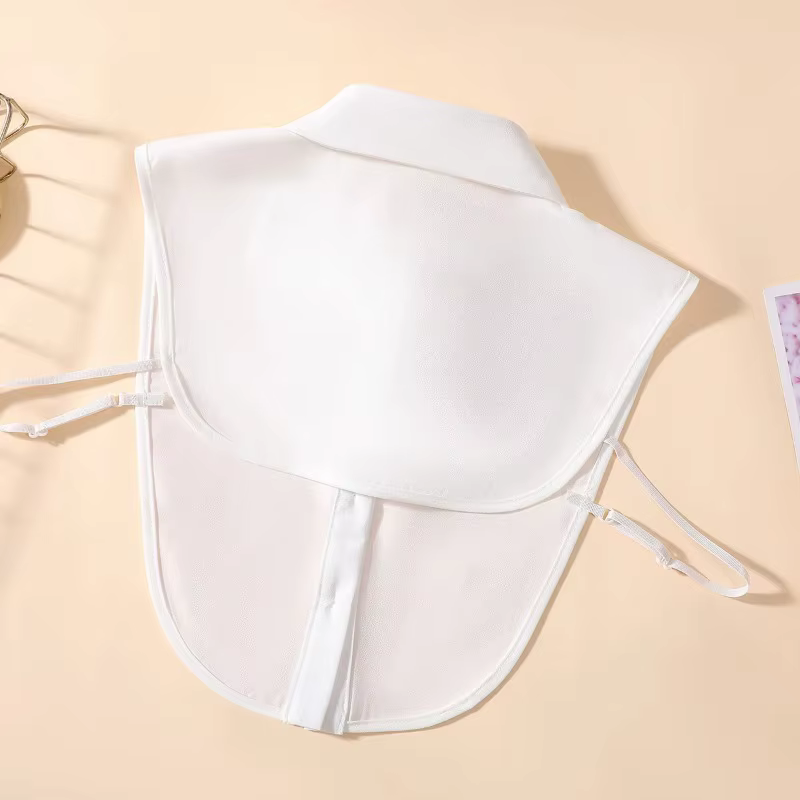 Nouveau Col Amovible en Chiffon Chiffonné Élégant et Tendance pour Femme