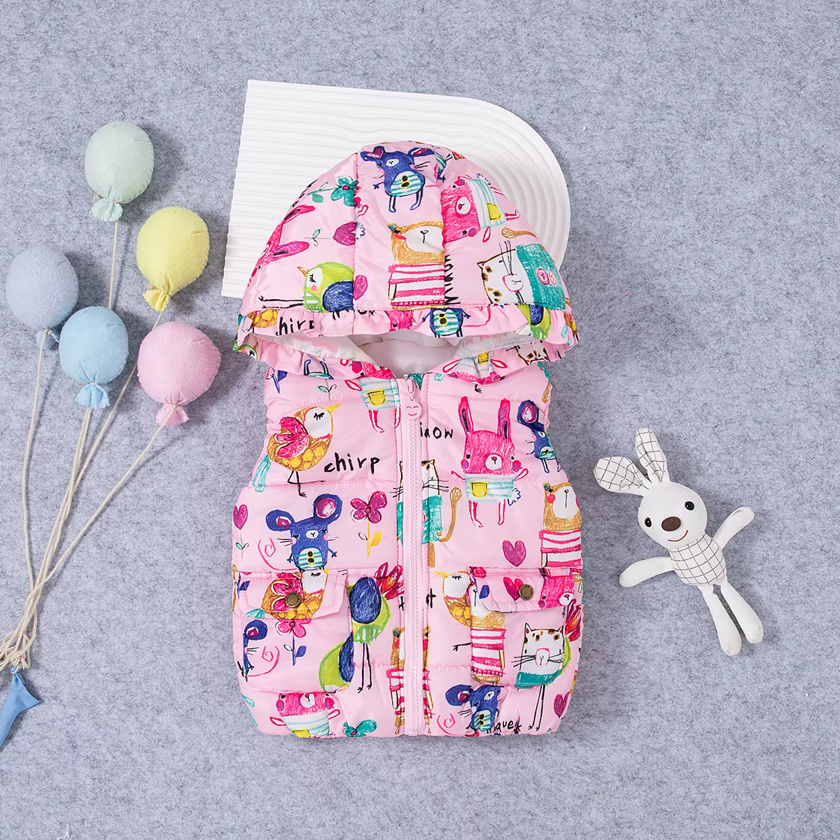 Gilets épais et chauds pour bébé garçon et fille, vêtements d'hiver à capuche avec graffitis colorés pour enfants de 6 mois à 3 ans, nouvelle collection