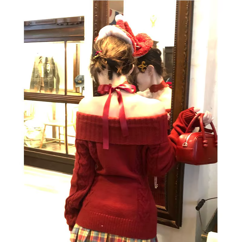 Pull tricoté de noël pour femme