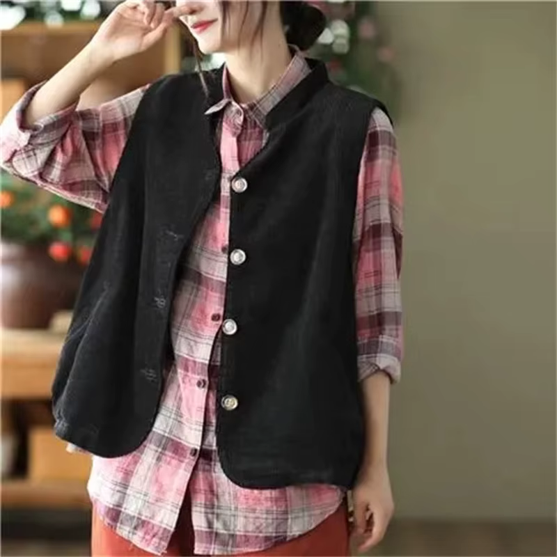 Gilet en velours côtelé pour femme