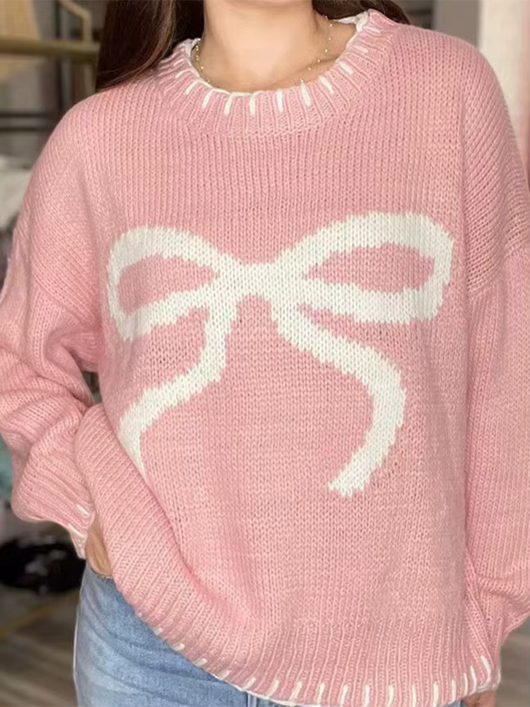 Chandails tricotés à nœud pour femmes