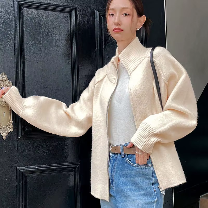 Cardigan en maille douce et épaisse pour femme