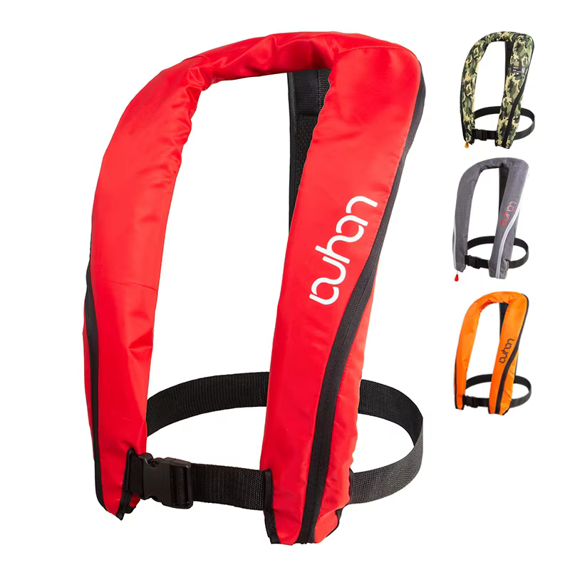 Gilet de Sauvetage Professionnel Gonflable existent avec Poche Manuelle, Accessoire de dehors Aquatique, Pêche, Rafting, Bateau, 150N, 100N