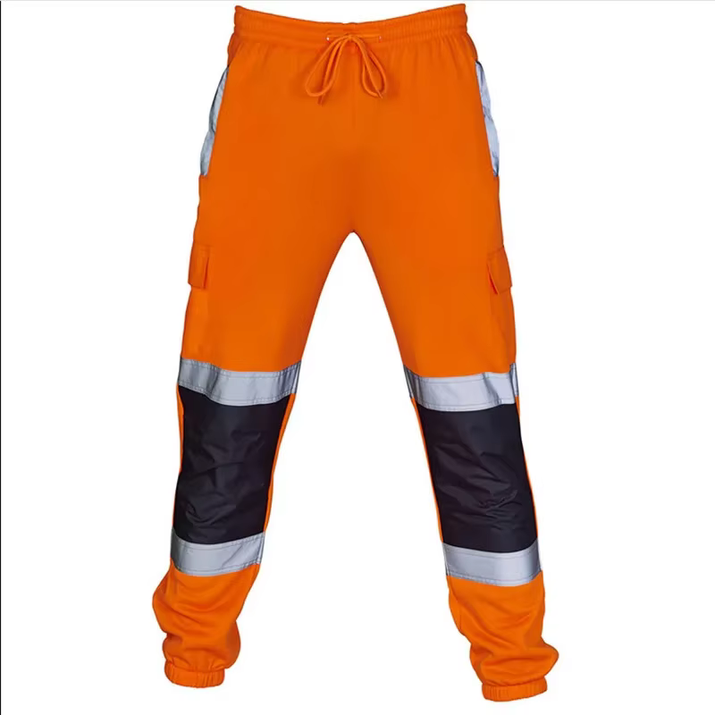 Pantalons de travail pour hommes, vêtements de travail en Patchwork, bas d'uniforme, pantalons de survêtement de sécurité, pantalons réfléchissants rayés, pantalons de Jogging amples pour hommes