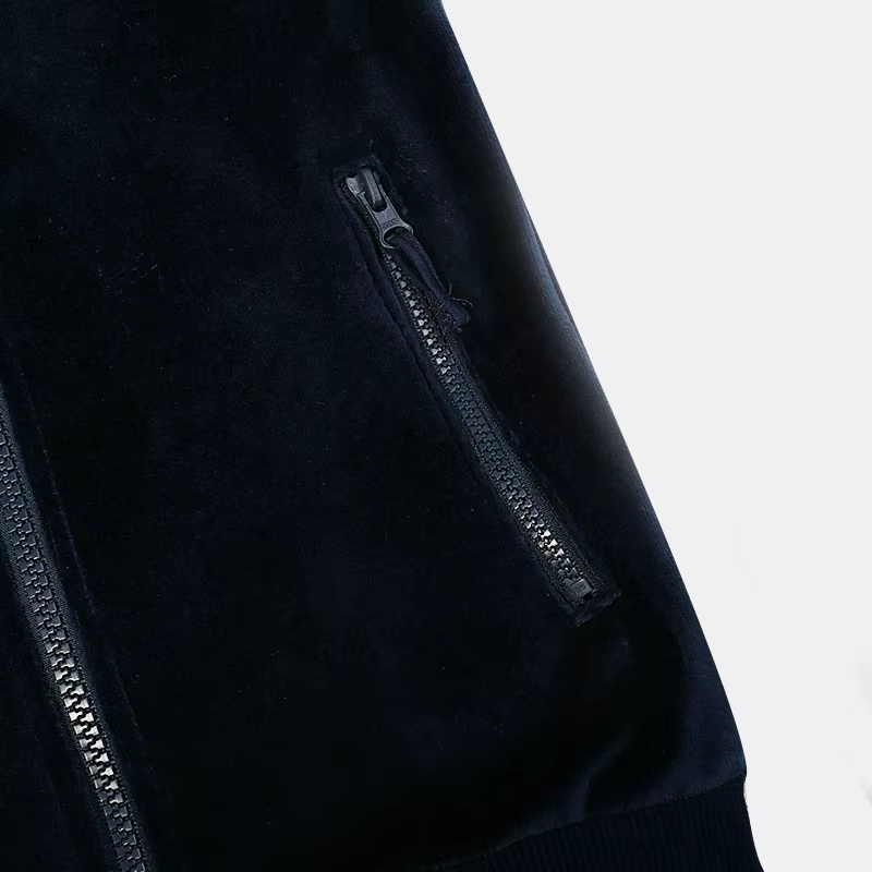 Vêtements d'enfance pour garçon/fille, gilet scolaire bleu marine avec doublure en velours, gilet extérieur à capuche, fermetures éclair sur le devant et cœur brodé, hauts pour enfants
