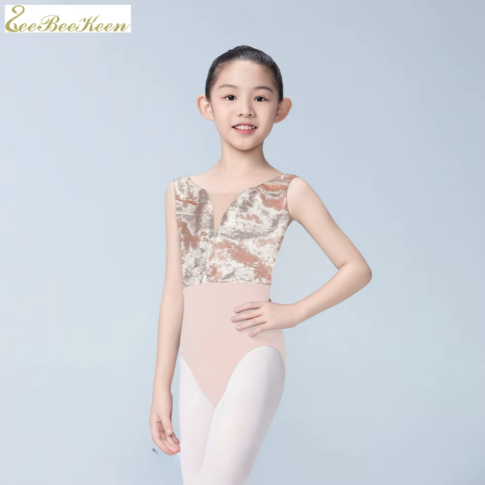Gilet de danse en velours pour enfants, justaucorps de gymnastique, vêtements de danse ballerine, rouge et vert, vêtements en ylène pour étudiants