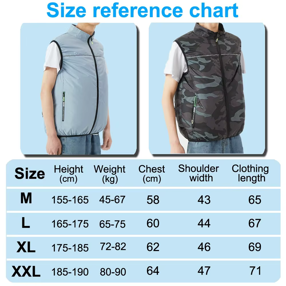 Gilet de refroidissement rapide avec ventilateur DC pour homme, idéal pour la randonnée en extérieur par temps chaud – Veste climatisée d'été