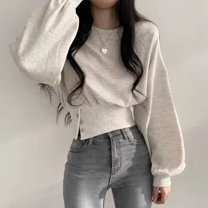 Pull uni pour femme, haut esthétique basique