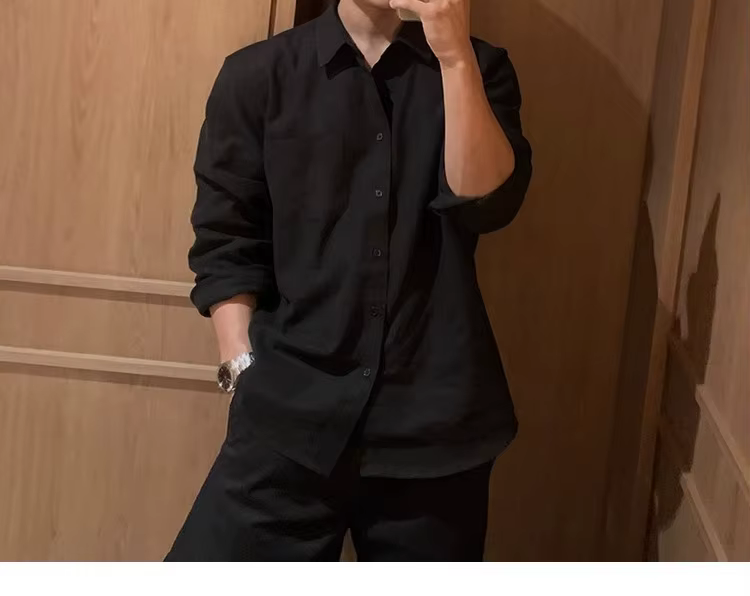 Chemise à manches longues haut de gamme pour homme, nouveau style printemps-automne, veste décontractée et ample