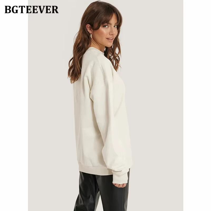Pull à Manches sulfet Col Rond pour Femme
